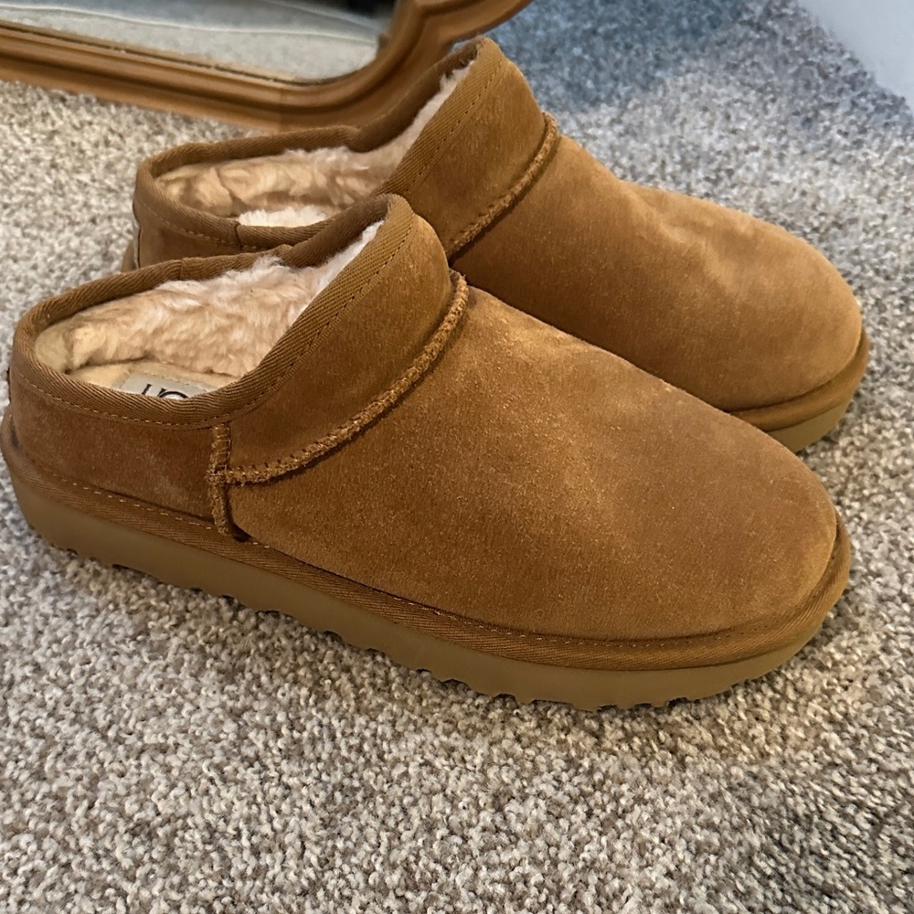 UGG Tan Suede Slip-On Shoes